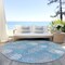 Homeroots 8' Sky Blue Gray And Ivory Round Polka Dot Washable Indoor Outdoor Area Rug 594282 - alternate 6