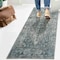 Jonathan Y Pavel Distressed Medallion Low-Pile Machine-Washable Light Gray/Blue 2 ft. x 8 ft. Runner Rug WSH317B-28 - alternate 3