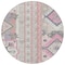 Homeroots 8' Pink Gray And Ivory Round Aztec Washable Indoor Outdoor Area Rug 598492 - alternate 4