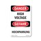 Signmission Safety Sign, OSHA Danger, 10" Height, High Voltage Bilingual, D-VG-1327 OS-DS-D-710-VG-1327 - alternate 1