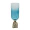 Homeroots 18" Blue White And Gold Ombre Glass And Aluminum Pedestal Table Vase 565456 - alternate 1