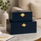 Vintiquewise Set of 2 Decortive Wooden Storage Boxes with Gold Accent for Keys, Jewelry, Makeup, or Extras, Blue QI004862.BK - alternate 3