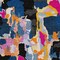 Homeroots 5' X 8' Black Blue And Pink Abstract Washable Indoor Outdoor Area Rug 599539 - alternate 4