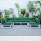 Leisuremod Chelsea 6-Piece Patio Sectional Weathered Grey Aluminum With Green Cushions CSWGR-6G - alternate 4