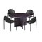 Boss Office Products BOSS 42" Round Table (Mocha Finish) Set with (4) Armless Chairs in Black Vinyl GroupC-MOC - alternate 1