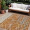 Homeroots 8' X 10' Terra Cotta Beige And Ivory Striped Washable Indoor Outdoor Area Rug 599385 - alternate 1
