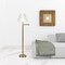 Homeroots 62" Gold And White Swing Arm Floor Lamp With White Fabric Empire Shade 523468 - alternate 4