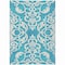 Homeroots 10' X 14' Turquoise And Ivory Damask Washable Indoor Outdoor Area Rug 614472 - alternate 4