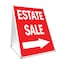 Signmission Estate Sale With Arrow, 36 Inch x 24 Inch A-frame Yard Sign, Plastic Sign SBC-2436-Estate Sale With Arrow - alternate 1