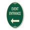 Signmission N Event Entrance With Left Arrow, 12 Inch X 18 Inch Architectural Oval, Heavy Gauge Aluminum A-OV-G-1218-23865 - alternate 1