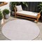 Homeroots 8' Pink And Ivory Round Abstract Washable Indoor Outdoor Area Rug 594955 - alternate 1
