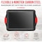 Bakkenmaster Medium Nonstick Cookie Sheet, Carbon Steel w/ Gray Coating, Red Silicone Handles, Oven Safe BKSINMED - alternate 2