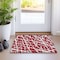 Homeroots 2' X 3' Red and White Abstract Washable Non Skid Indoor Outdoor Area Rug 559316 - alternate 5