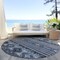 Homeroots 8' Blue Gray And Charcoal Round Tribal Washable Indoor Outdoor Area Rug 615400 - alternate 5