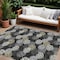 Homeroots 9' X 12' Black Gray And Ivory Polka Dot Washable Indoor Outdoor Area Rug 594218 - alternate 1