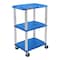 Luxor 42''H 3-Shelf Utility Cart, Electric, Blue Shelves, Nickel Legs UCPL1BUE-N - alternate 11