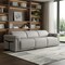 Homeroots 100" Light Gray Top Grain Leather Reclining Metal USB Sofa 720431 - alternate 6