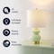 Jonathan Y Daphne 20 in. Contemporary Transitional Metal/Glass Ribbed Gourd LED Table Lamp, Mint Green/Brass Gol JYL1099F - alternate 5