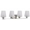 Nuvo Lune, 4 Light Vanity, Brushed Nickel Finish, Etched White Glass 60/8224 - alternate 3