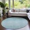 Homeroots 8' Aqua And Ivory Round Abstract Washable Indoor Outdoor Area Rug 587394 - alternate 5