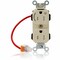 Leviton Straight Blade Receptacle, 5-15R, 15 A, 125V AC, Self-Grounded MT562-1CI - alternate 1