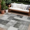 Homeroots 9' X 12' Pewter And Black Geometric Washable Indoor Outdoor Area Rug 605865 - alternate 1