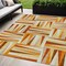 Homeroots 5' X 8' Orange Ivory And Copper Geometric Washable Indoor Outdoor Area Rug 598287 - alternate 5