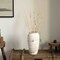 Uniquewise 11in Ceramic Stripe Vase Vintage Decorative Modern Farmhouse Piece for Home Centerpieces, White QI004793 - alternate 3