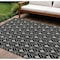 Homeroots 10' X 14' Black And Ivory Geometric Washable Indoor Outdoor Area Rug 596008 - alternate 1