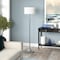 Homeroots 62" Nickel Floor Lamp With White Fabric Drum Shade 523539 - alternate 3