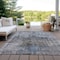 Homeroots 8' X 10' Blue And Gray Floral Washable Indoor Outdoor Area Rug 605076 - alternate 4