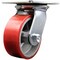 Service Caster 5 Inch Heavy Duty Red Poly on Cast Iron Swivel Caster with Roller Bearing SCC SCC-35S520-PUR-RS - alternate 1