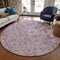 Homeroots 8' Pink Mauve And Blush Round Oriental Washable Indoor Outdoor Area Rug 582112 - alternate 2