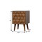 Homeroots 22" Chestnut Solid Wood Carved Geometric Two Drawer Nightstand 722578 - alternate 2