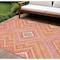 Homeroots 10' X 14' Coral Pink And Ivory Tribal Washable Indoor Outdoor Area Rug 598117 - alternate 1