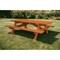 Homeroots 94" Red Solid Wood Outdoor Picnic Table 525001 - alternate 1