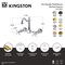 Kingston Brass Two-Handle Wall Mount Bridge Kitchen Faucet, Brushed Brass KS1267BEX - alternate 2