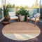 Homeroots 8' Salmon Round Striped Washable Indoor Outdoor Area Rug 608512 - alternate 5