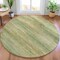 Homeroots 8' Artichoke Green And Beige Round Abstract Washable Indoor Outdoor Area Rug 631109 - alternate 3