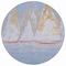 Homeroots 8' Blue And Gold Round Nautical Washable Indoor Outdoor Area Rug 631031 - alternate 5