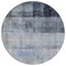 Homeroots 8' Round Navy and Gray Round Ombre Washable Non Skid Indoor Outdoor Area Rug 563651 - alternate 4