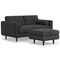 Homeroots 72" Gray Fabric Sofa With Ottoman With Brown Legs 641060 - alternate 5