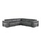 Homeroots Gray Italian Leather Modular L Shaped Five Piece Corner Sectional 534864 - alternate 1