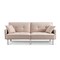 Homeroots 85" Beige Polyester Blend Convertible Futon Sleeper Sofa And Toss Pillows With Silver Legs 544952 - alternate 3