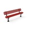 Mytcoat 6ft Outdoor Bench with Back, Surface Mount, Red, Punched Steel, Textured Coating 804216 - alternate 1