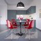 Leisuremod Bristol 5-Piece Modern Dining Set: Round MDF Table & 4 Eiffel Plastic Chairs with Chrome Legs, 5PK BTBL-35BL-CR19TR4 - alternate 4