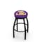 Holland Bar Stool Co 30" Blk Wrinkle Louisiana State Swivel Bar Stool, Accent Ring L8B2B30LaStUn - alternate 1