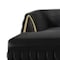 Homeroots Black Velvet U Shaped Sofa and Chaise Sectional With Toss Pillows 643882 - alternate 3
