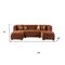 Homeroots Tufted Orange Velvet Modular U Shaped Sofa and Chaise Sectional With Toss Pillows 642273 - alternate 4