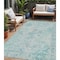 Homeroots 5' X 8' Teal Blue And Pink Floral Medallion Washable Indoor Outdoor Area Rug 616635 - alternate 1